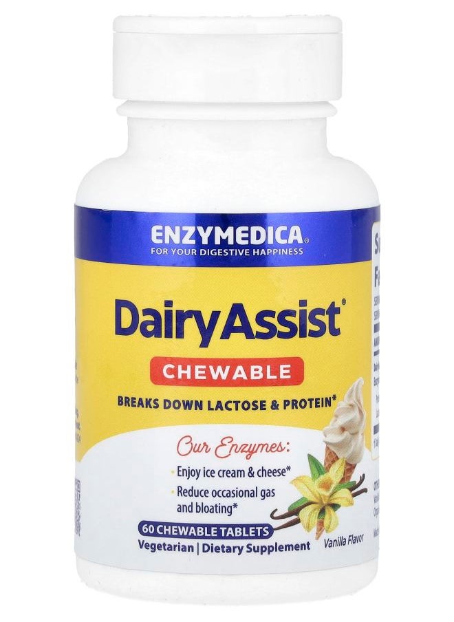 ENZYMEDICA DairyAssist® Chewable Vanilla 60 Chewable Tablets 