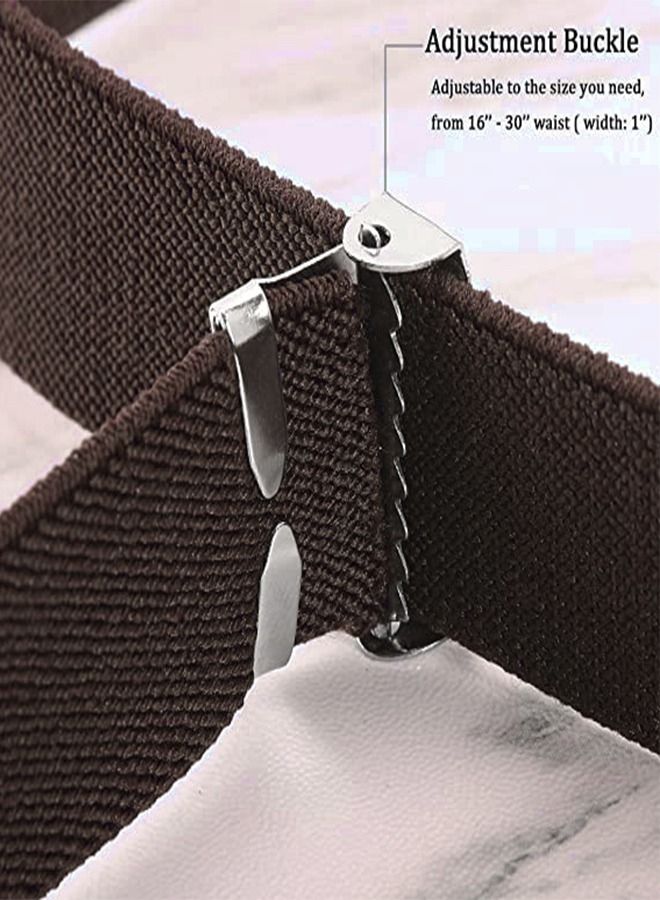 NIBEMINENT Kids Elastic Adjustable Belt Brown  - Image 4