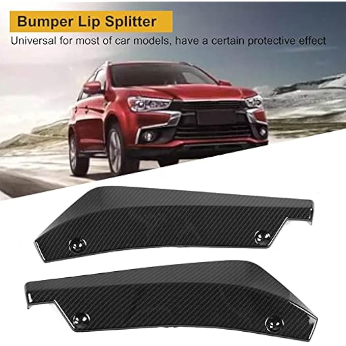 NOENNULL 1 Pair of Universal Car Modified Rear Bumper Canard Diffuser Spoiler Lip Splitter Fins (Carbon Fiber Style) - Image 2