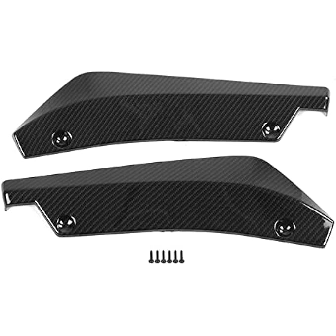 NOENNULL 1 Pair of Universal Car Modified Rear Bumper Canard Diffuser Spoiler Lip Splitter Fins (Carbon Fiber Style) - Image 1