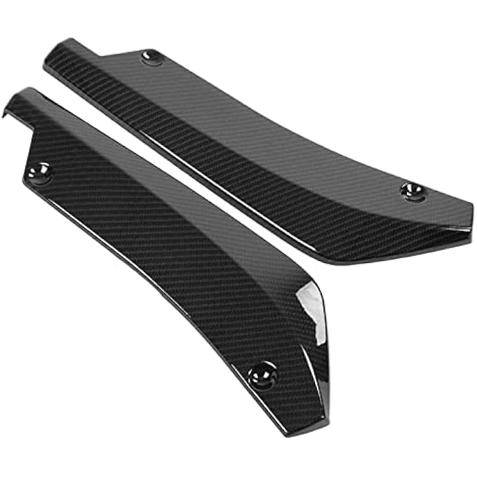 NOENNULL 1 Pair of Universal Car Modified Rear Bumper Canard Diffuser Spoiler Lip Splitter Fins (Carbon Fiber Style) - Image 5