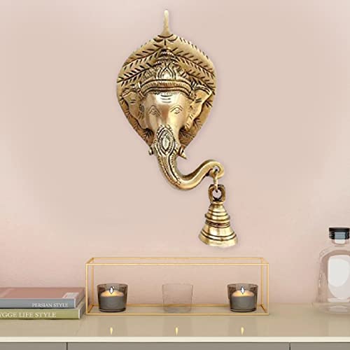 The Advitya ديكور جداري من النحاس الأصفر - فيل على ورقة | ديكور احتفالي هدية ديوالي لزينة المنزل لغرفة المعيشة | قطعة عرض | قطعة ديكور ديوالي | هدية تدفئة المنزل | قطعة عرض (5 بوصة) - Image 3
