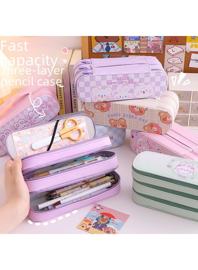 Opening Season Double-layer Pencil Case Large Capacity Simple Girl Heart Pencil Case Student Cute Stationery Pencil Case Prize Gift - Image 3