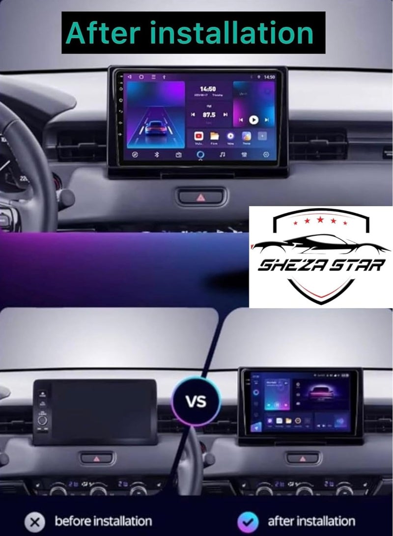 SHEZA STAR Android Car Stereo for Honda HRV Vezel 2021-2024 4GB RAM 64GB ROM Support Carplay, M-Link Wi-Fi BT, Radio GPS, 9 Inch IPS.QLED Touch Screen, Fast interface with 360D Camera Included  - Image 2