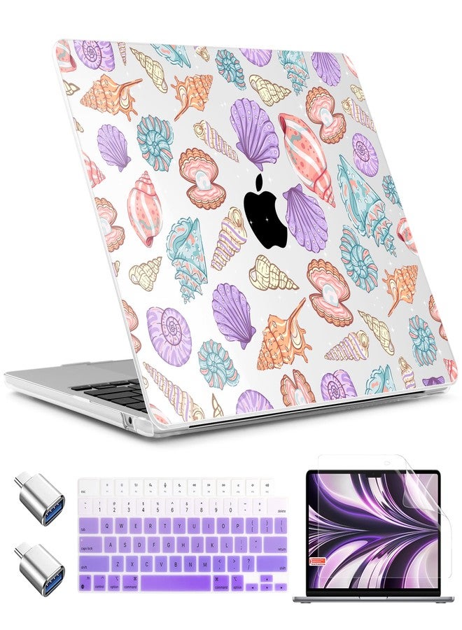 TWOLSKOO for MacBook Air 15 inch Case 2025 2024 2023 Release M4 A3241 M3 A3114 M2 A2941, Plastic Hard Shell & Screen Protector & Keyboard Cover & Type C Adapter, Colorful Shells - Image 1