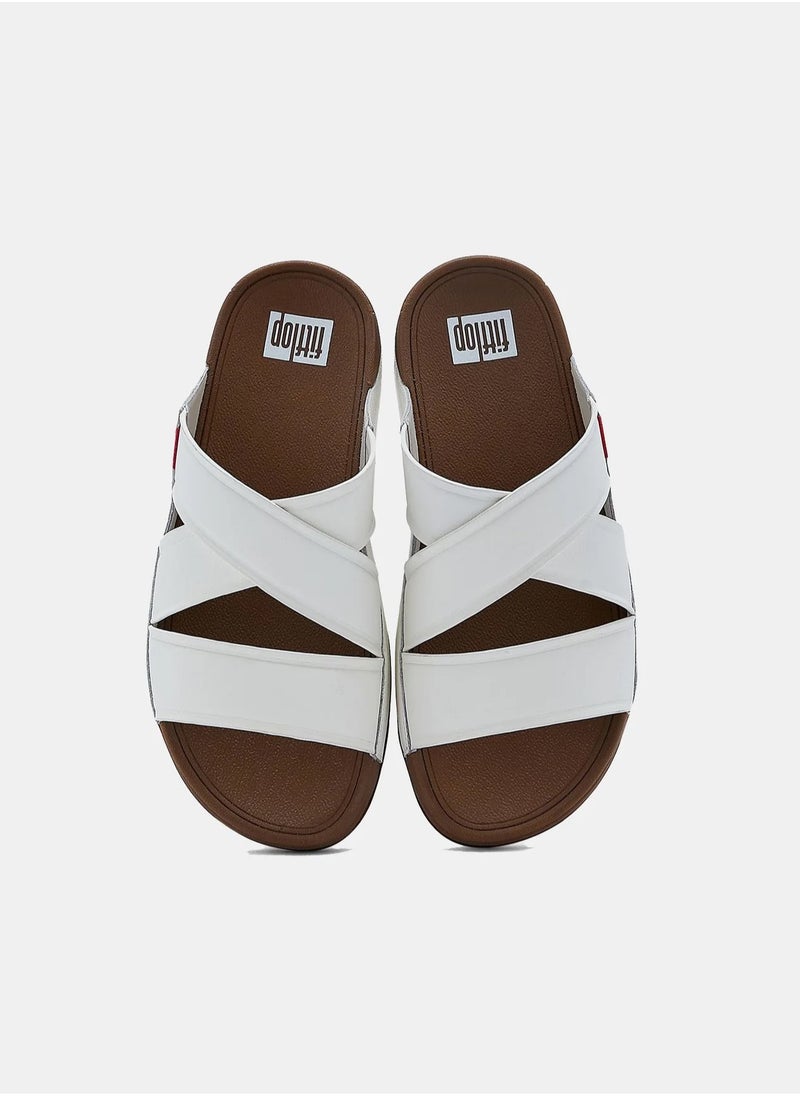 FitFlop Men's Chi Leather Slides - White  - Image 4