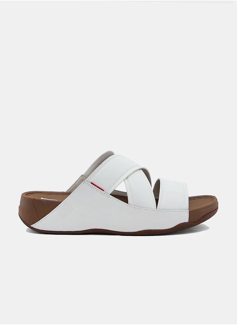 FitFlop Men's Chi Leather Slides - White  - Image 1