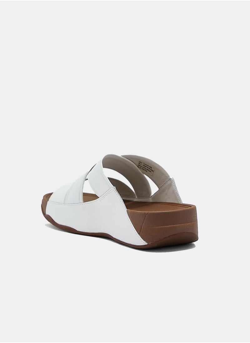 FitFlop Men's Chi Leather Slides - White  - Image 3