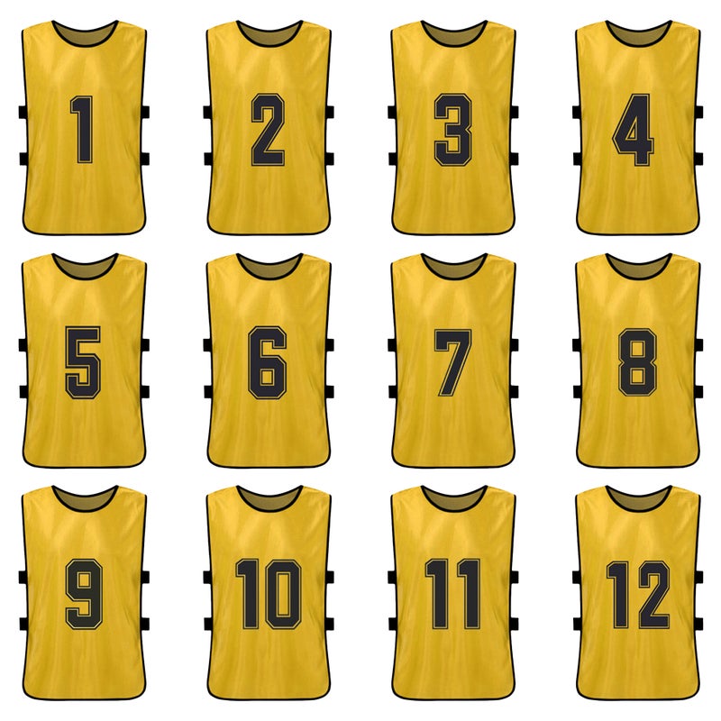 12PCS Kid's Football Pinnies Quick Drying Soccer Jerseys Youth Sports Scrimmage Basketball Team Training Numbered Bibs Practice Sports Vest - Image 2