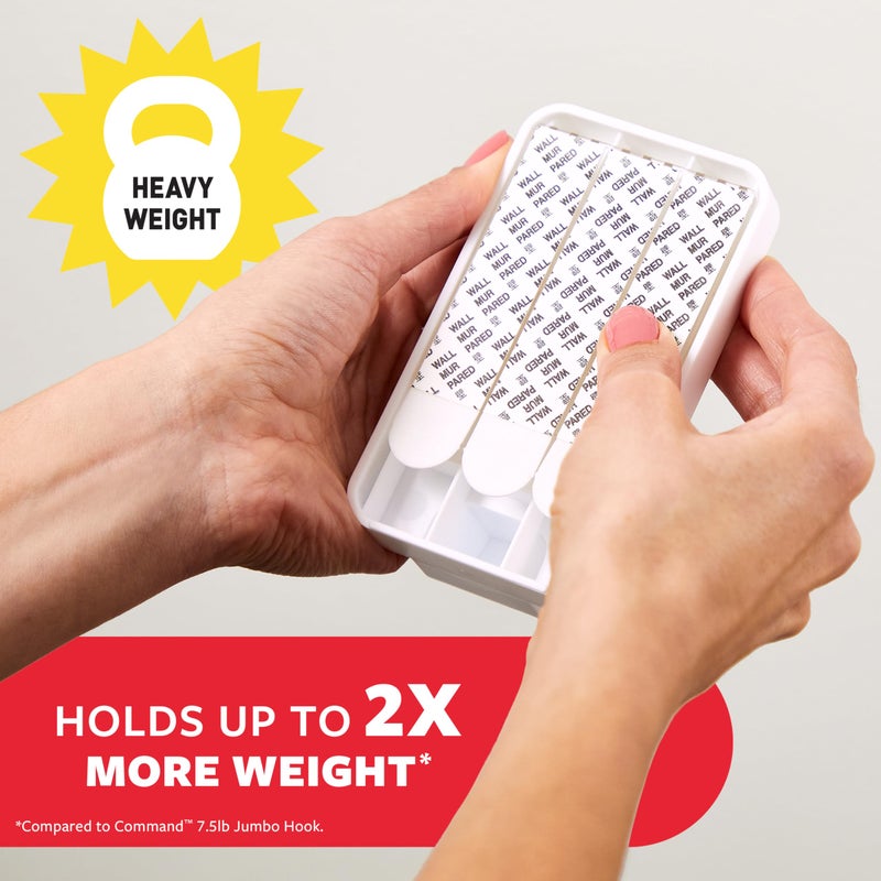 كوماند Command X-Large Utility Hook, White, 1 Hook and 3 Adhesive Strips - Image 3