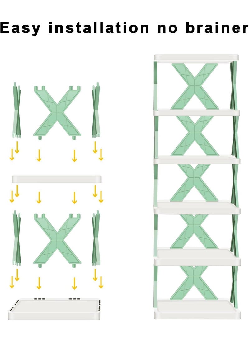 VIPREKHO VIPREKHO 6 Layer shoe rack for home plastic Adjustable Shoe stand organizer stackable storage bedroom entryway slots shelf footwear rack MultiPurpose durable plastic 1 Pcs  - Image 4