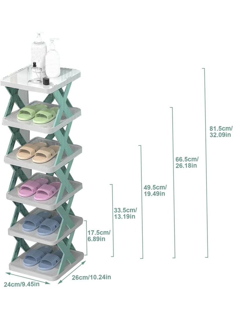 VIPREKHO VIPREKHO 6 Layer shoe rack for home plastic Adjustable Shoe stand organizer stackable storage bedroom entryway slots shelf footwear rack MultiPurpose durable plastic 1 Pcs  - Image 2