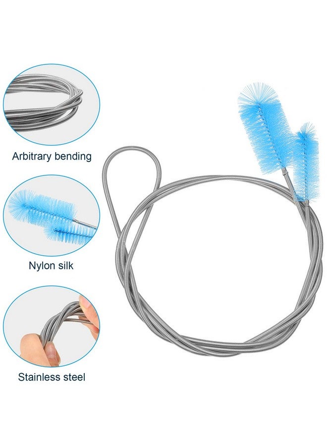 12 Pieces Tube Cleaning Brush Aquarium Filter Nylon Tube Brush Set Flexible Double-Ended Hose Pipe Cleaning Stainless Steel for Fish Tank, Kitchen, Glasses, Drinking Straws, Keyboard