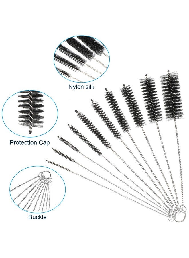 12 Pieces Tube Cleaning Brush Aquarium Filter Nylon Tube Brush Set Flexible Double-Ended Hose Pipe Cleaning Stainless Steel for Fish Tank, Kitchen, Glasses, Drinking Straws, Keyboard