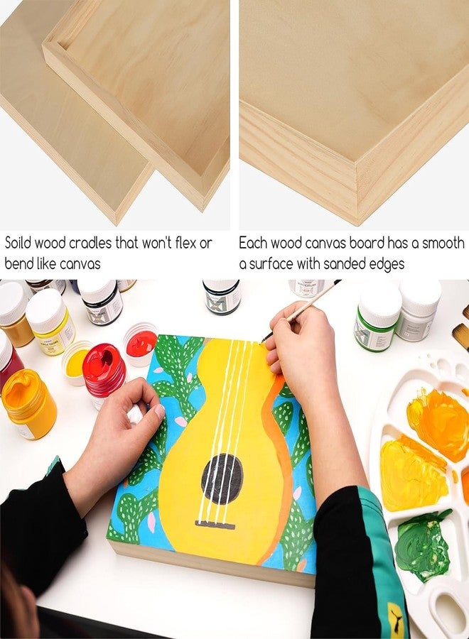 MEEDEN Unfinished Wood Canvas Board: 3/4” Deep 8x8” Wooden Canvas Panel Pack of 6 - Blank Cradled Wood Art Board for Painting - Image 3