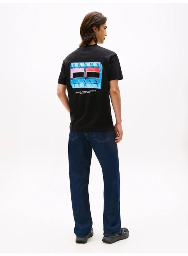 تومي جينز Back Graphic Crew Neck T-Shirt