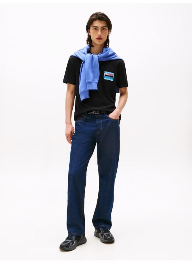 تومي جينز تيشيرت بياقة دائرية برسومات خلفية - Image 1