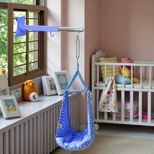 VParents Window Baby Cradle cot Metal Hanger Adjustable and Foldable (Blue) - Image 5