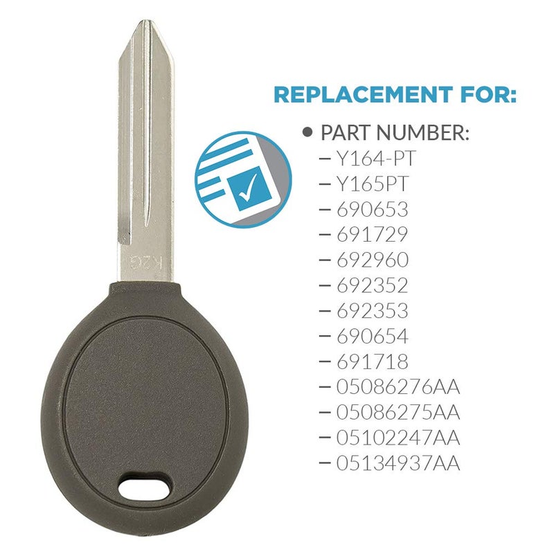 Keyless2Go Replacement for New Uncut Transponder Ignition Car Key Y164 (2 Pack) - Image 4