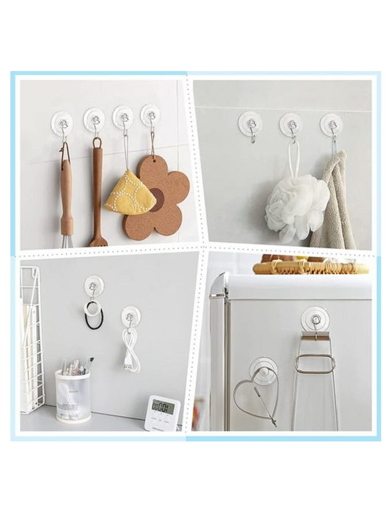 Clear Silicone Suction hooks Valves and Metal Hooks 12 pcs - Image 2