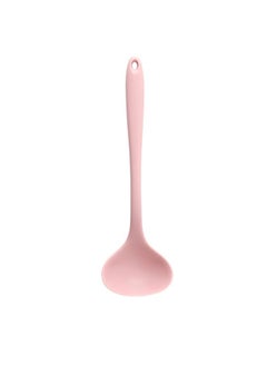 Thoraya Soup Ladle Serving Spoon Silicone 11.2in Comfortable Grip Heat Resistant Kitchen Utensils for Dinner Home Pink  - Image 1