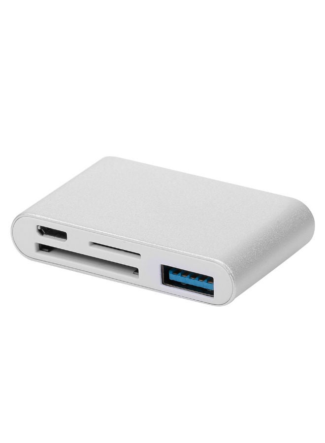 NIBEMINENT 5-In-1 Type-C Hub OTG USB 3.0 Converter Adapter Silver  - Image 1