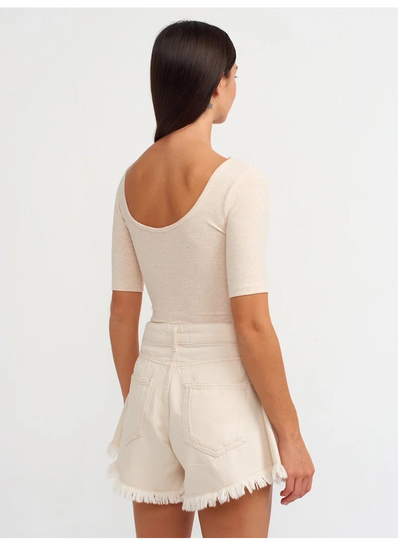 ديلفين 20845 Short Sleeve Bodysuit-Beige Melange