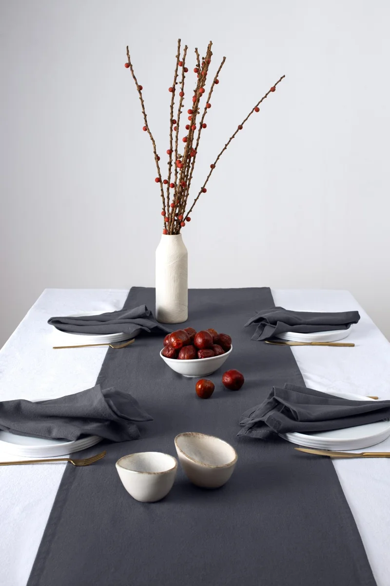 Wellstil 6 Pack Premium Linen Gray Napkins 40 x 40