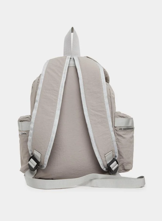 ستايلي Styli Women Grey Buckle Strap Backpack