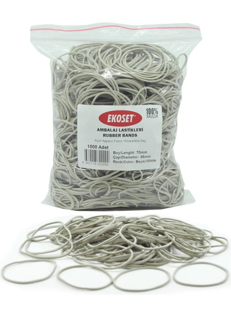 Ekoset White Packaging Money Rubber 1000 Pieces 70 mm  - Image 1