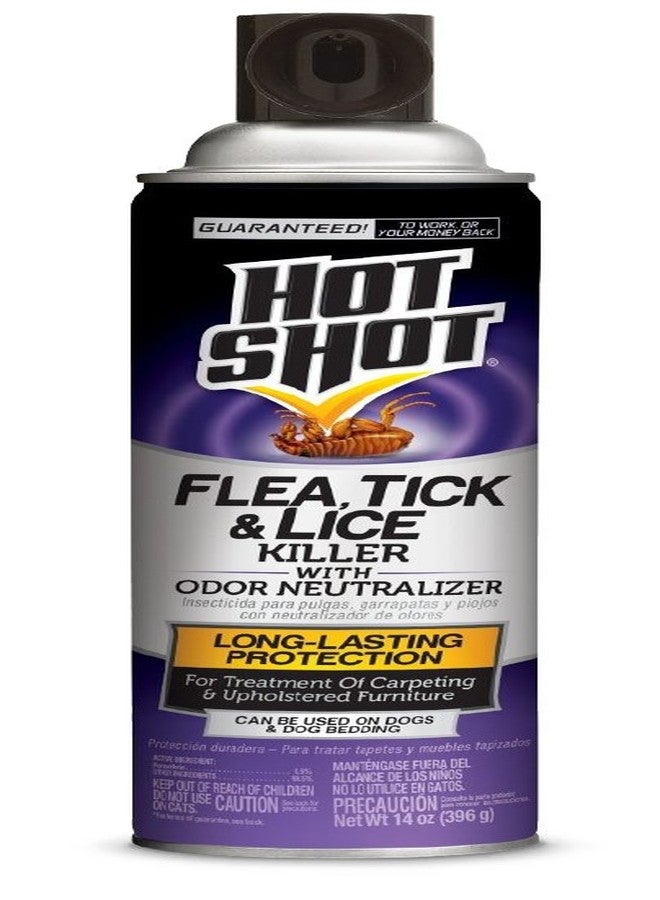 Hot Shot Flea, Tick & Lice Killer with Odor Neutralizer (Aerosol) 14 Oz (1 pack) - Image 1