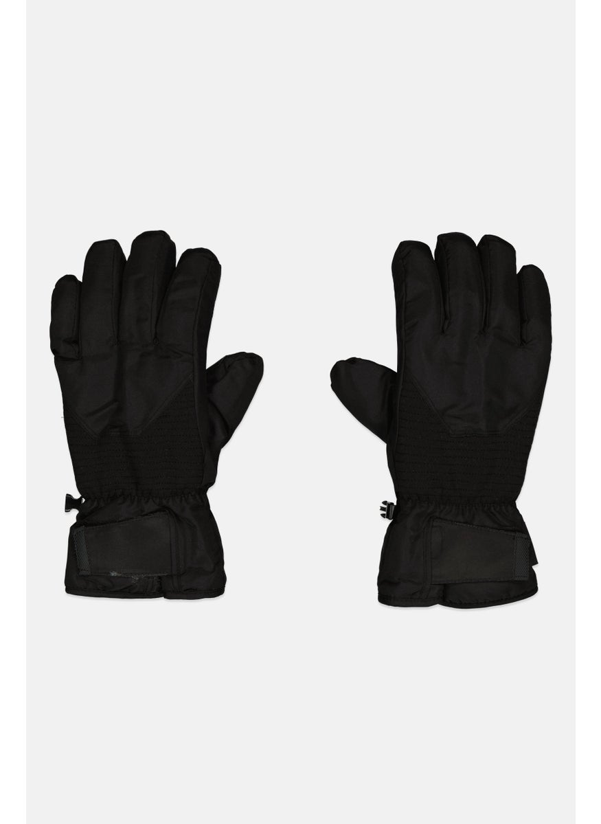 Mossy Oak - Men Brand Logo Gloves, Black - Image 1