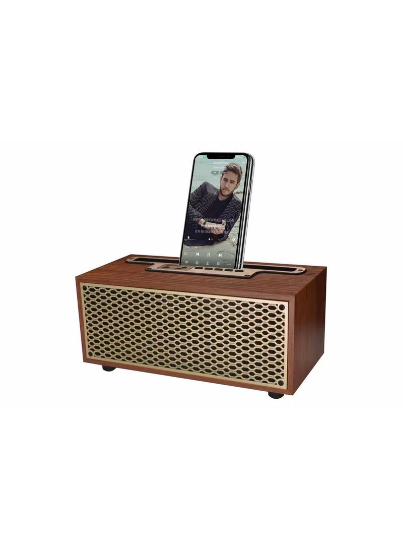 Vintage bluetooth stereo, solid wood style, can be plugged into the card, U disk playback. - Image 1