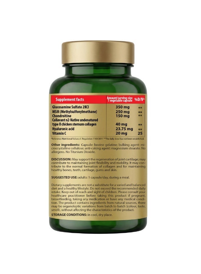 Cosmo Pharm Hydraflex Collagen Complex | Glucosamine, Chondroitin, MSM & Type II Collagen | Supports Joints & Skin | 90 Capsules - Image 2