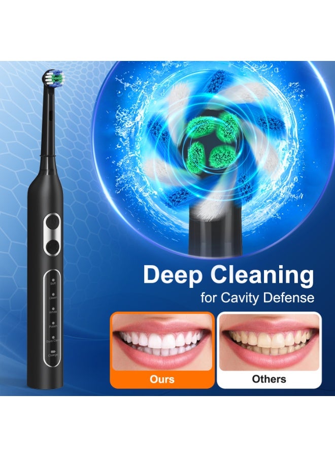 epicarma E7 Electric Toothbrush for Adults – Rechargeable Rotating Toothbrush with Travel Case & 8 Brush Heads, 5 Cleaning Modes, 360° Soft Bristles, IPX7 Waterproof Professional Teeth Cleaner - Image 4