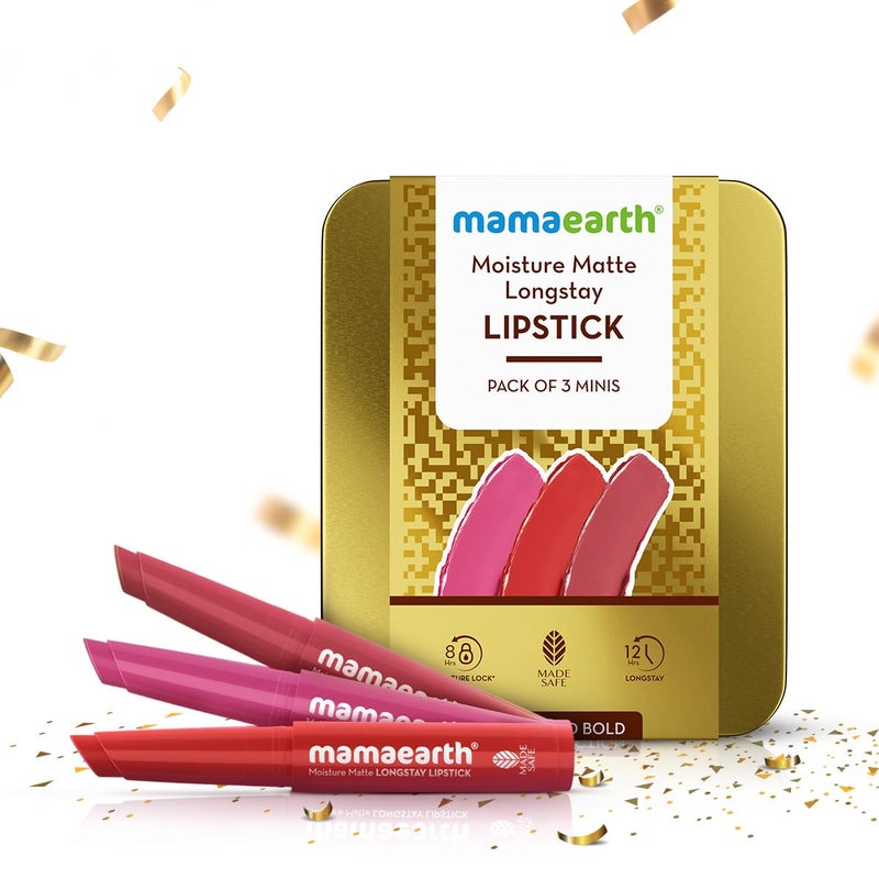 ماما إيرث ME Moisture Matte Lonغstay Lipstick عبوة Of 3 Minis - Briغht و Bold - Image 5