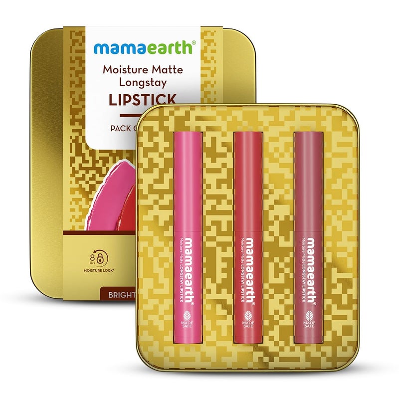 ماما إيرث ME Moisture Matte Lonغstay Lipstick عبوة Of 3 Minis - Briغht و Bold - Image 1