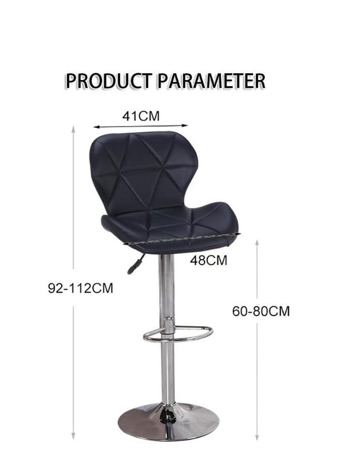 Golden Bar Stool Height Adjustable Bar Chairs 360°Swivel Kitchen Stool sland Chairs Modern Counter High Chairs with Footrest Armless PU Leather Barstools for Kitchen sland Home Office Coffee  - Image 5