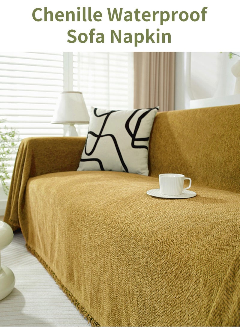LEOKOR 3 Seat Oversized Chenille Durable Sofa Cover Soft Four Seasons Universal Sofa Cover All-Inclusive Sofa Cover Furniture Cover 180*300 CM - Image 3