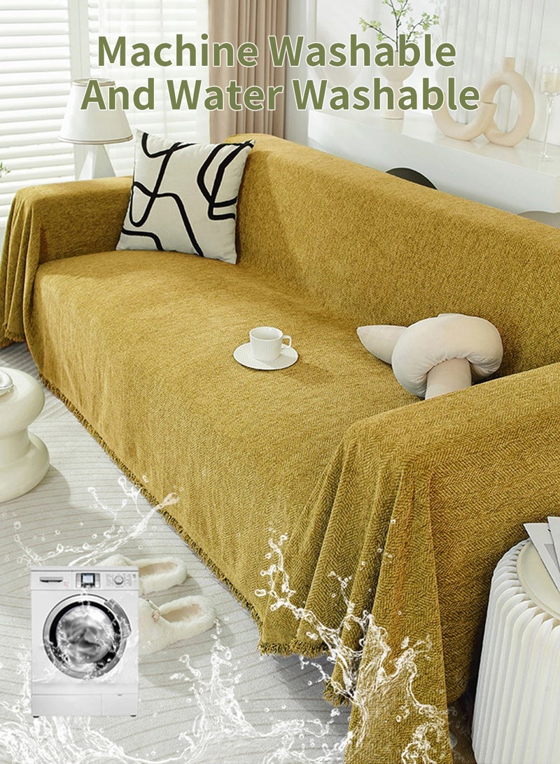 LEOKOR 3 Seat Oversized Chenille Durable Sofa Cover Soft Four Seasons Universal Sofa Cover All-Inclusive Sofa Cover Furniture Cover 180*300 CM - Image 4