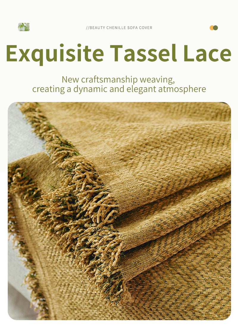 LEOKOR 3 Seat Oversized Chenille Durable Sofa Cover Soft Four Seasons Universal Sofa Cover All-Inclusive Sofa Cover Furniture Cover 180*300 CM - Image 5