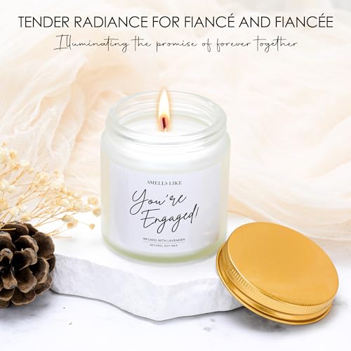 HELORAY Engagement Gifts for Couples Newly Engaged Gifts for Couple Happy Engagement Gift for Women Fiance Gift for Women Just Engaged Decorations Ideas with Mugs Socks Candle Card for Her Him Men Best Friend - Image 3