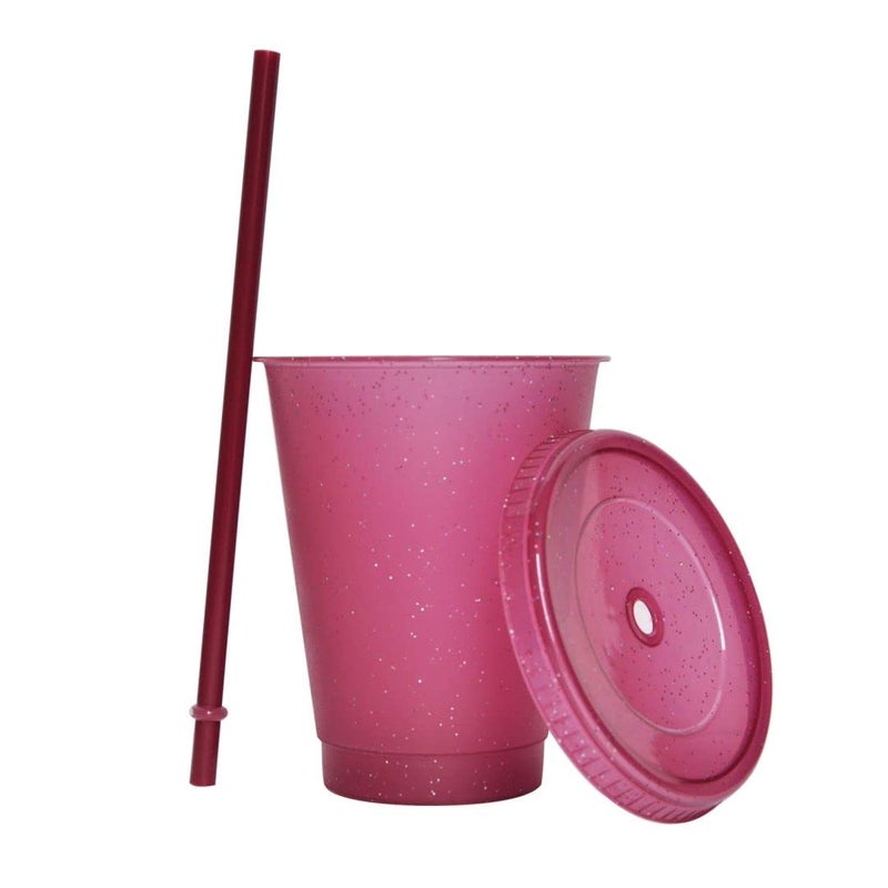 Suertestarry Tumbler with Straw and Lid Water Bottle Iced Coffee Travel Mug Cup Reusable Plastic Cups Perfect for Parties Birthdays 16oz-5 Pack - Image 5