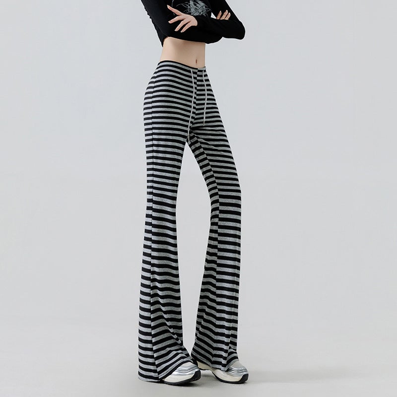 Striped Viscose Stretch Bootcut Pants - Image 2