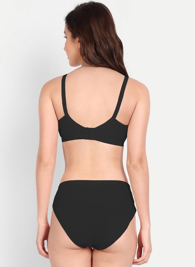 FIMS Non-Padded Non-Wired Cross Elastic Mid-Rise Lingerie Set - Image 3