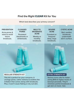 PAULA'S CHOICE مجموعة السفر لعلاج حب الشباب من Clear Regular Strength تحتوي على 2% حمض الساليسيليك و2.5% بيروكسيد البنزويل لتخفيف احمرار حب الشباب، حجم تجريبي لمدة أسبوعين  - Image 4