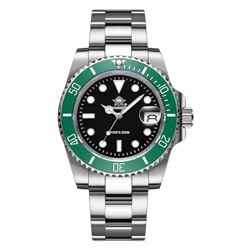 ADDIESDIVE Quartz Steel Watch for Men Diver 200 M Black Dial Green Bezel Luminous Unique Design - Image 1