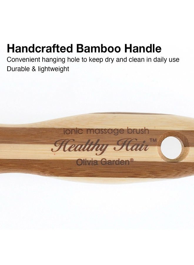 Olivia Garden Healthy Hair Eco-Friendly Bamboo Ionic Massage Hair Brush HH-2 (Paddle Narrow) - Image 4