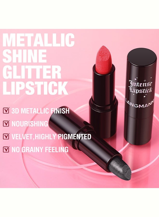 LANGMANNI Seven Color Gothic Style Shimmer Lipstick Multi-functional Lip and Cheek Lip Balm #01 - Image 4