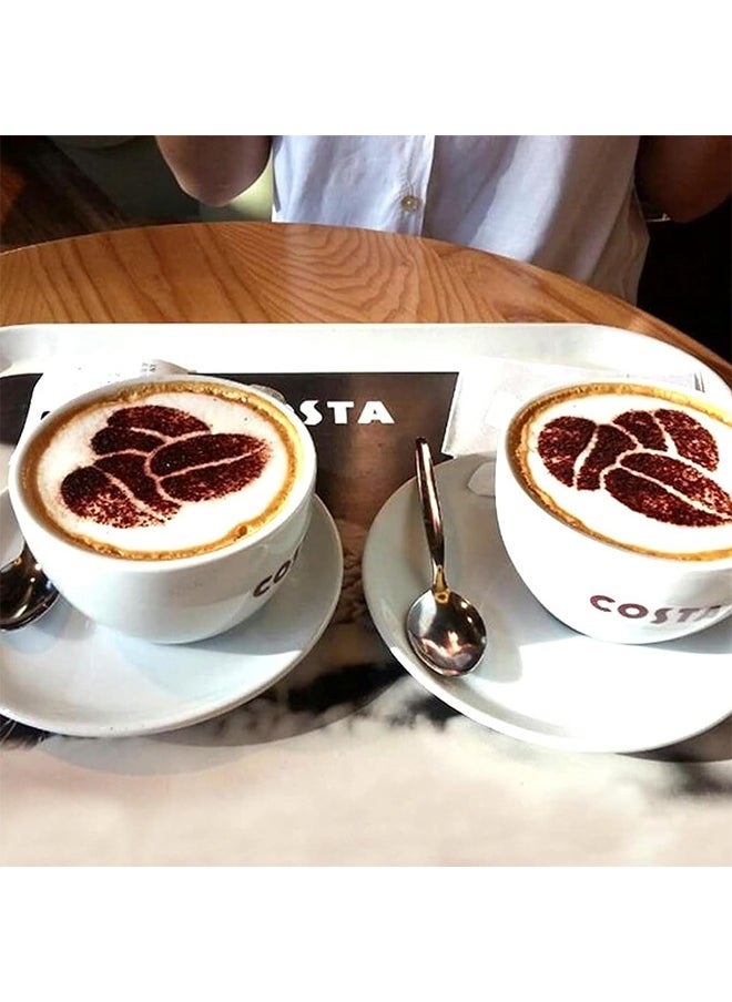 Generic - 3 Pcs Coffee Stencils,Stainless Steel Coffee Decorating Mold,Various Patterns Cake Stencil Milk Tea Printing Mold Foam Templates for Dessert DIY Barista Tool Coffee Shop and Home Use-Silver - Image 1